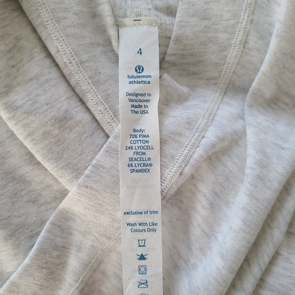 Lululemon Women's Iconic Wrap*Organic Cotton in Heathered White Size 4 - Picture 5 of 7